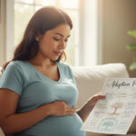 birthmother on couch with adoption plan paper