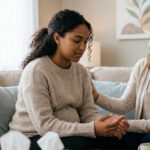 counselor consoling birthmom