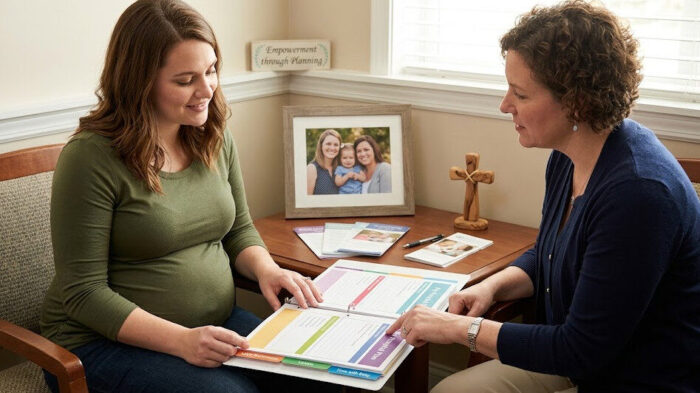 birthmother at the hospital planning